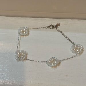 White Freshwater Pearl And Bead Bracelet